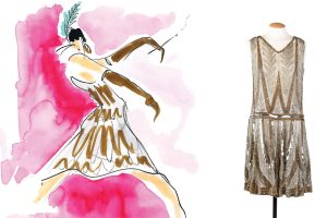 Imatge detall exposició: "Inspiracions. Moda il·lustrada del segle XX"