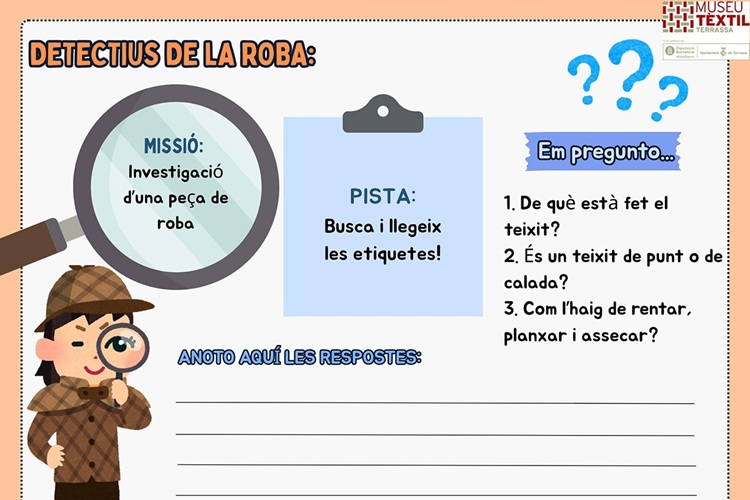 Imatge activitat escolar "Detectius de la roba"